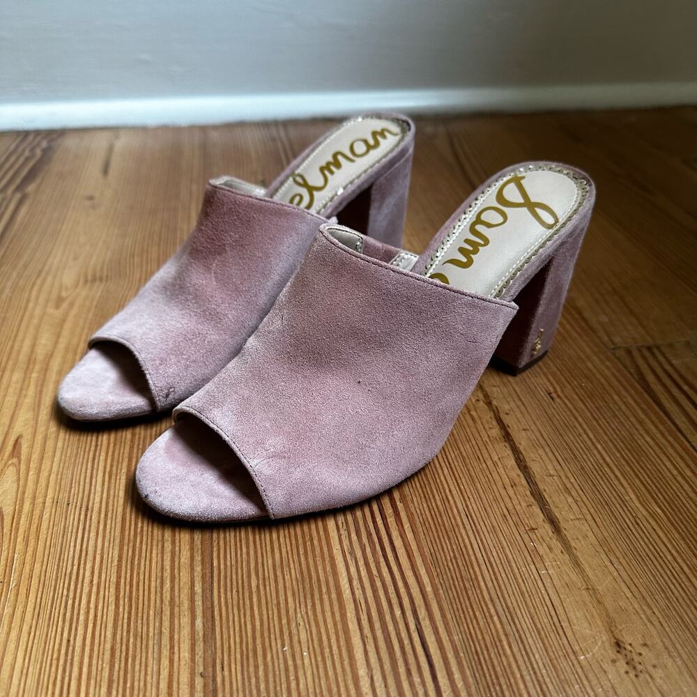 Sam‎ Edelman Orlie soft pink suede heel sandals SIZE 7.5